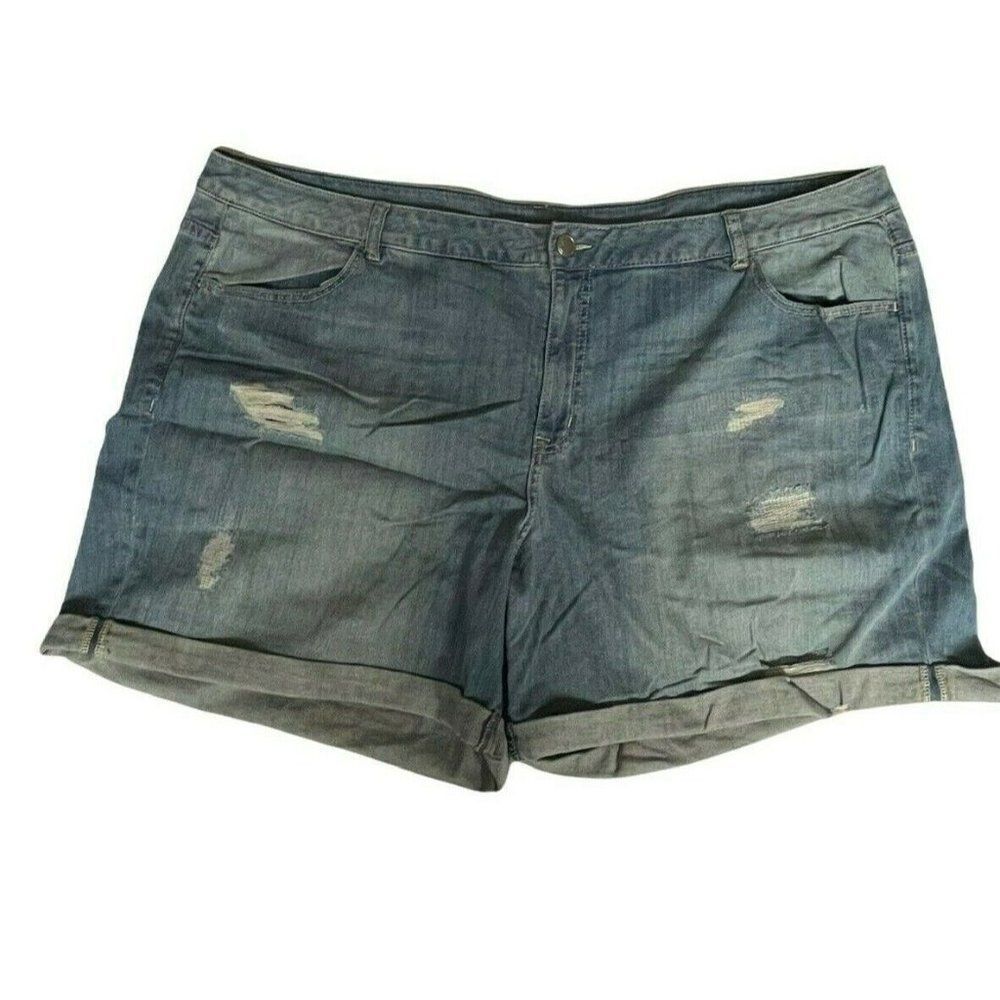 Lane Bryant Jean Shorts Plus Size 28 Weekend Short Distressed NWOT